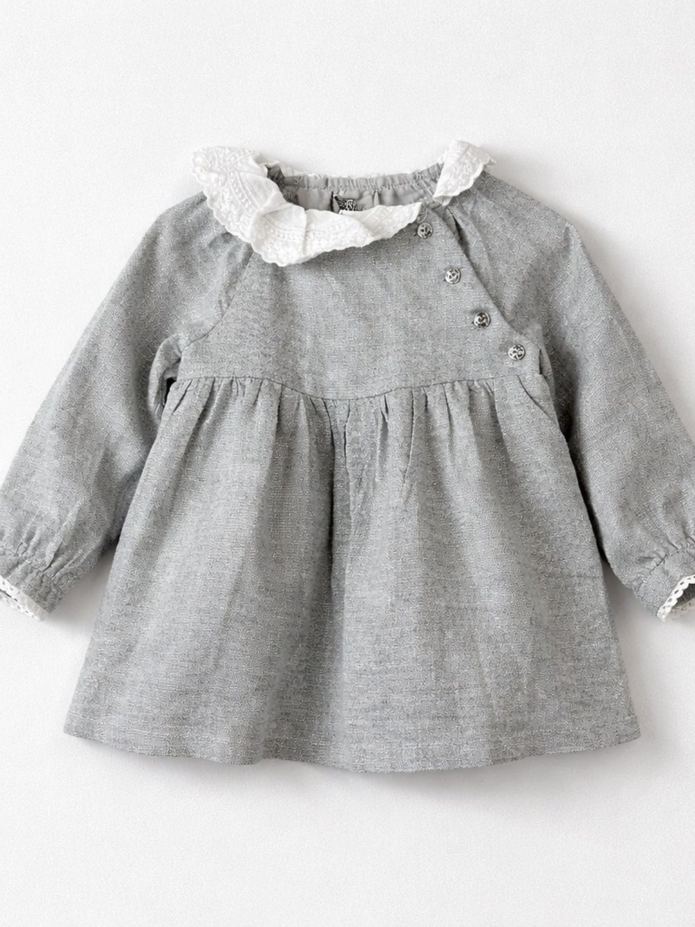 Cupcakes and Cashmere gray metallic eyelet collar dress size 18 months